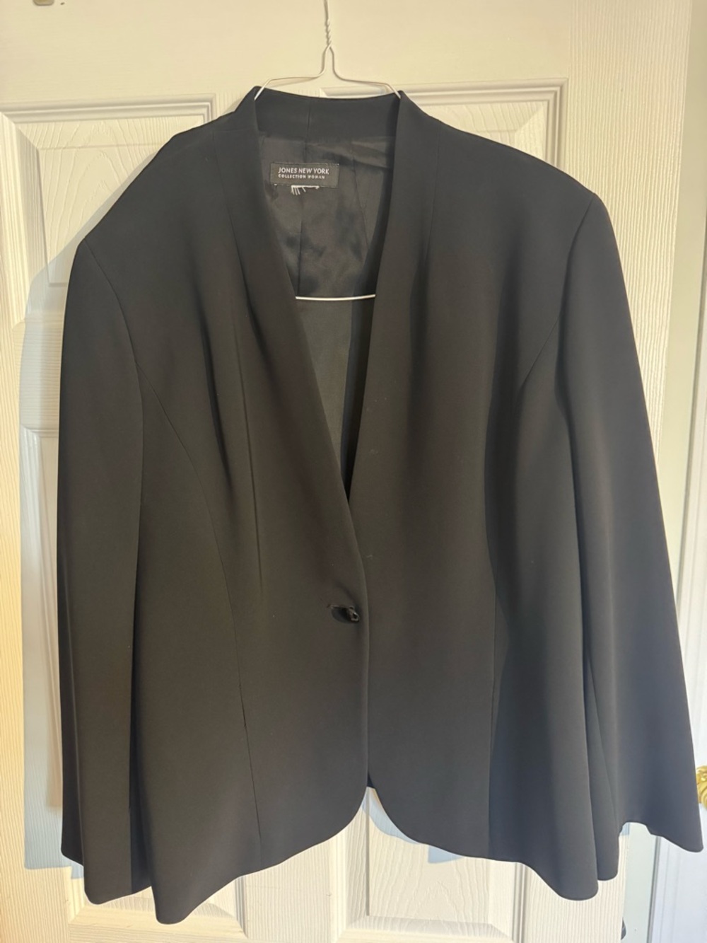 Jones New York Black Women's Single-Button Open-Collar Blazer